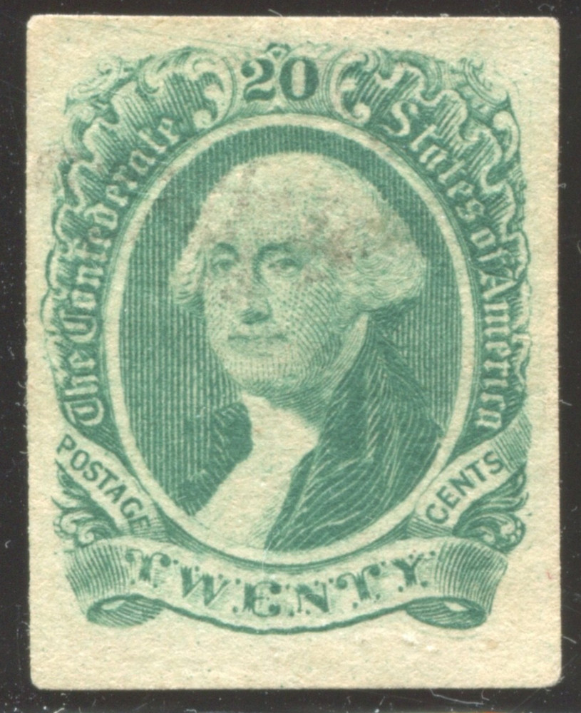 Confederate States 13 Washington Used Stamp with PLATE SCRATCH BX6404