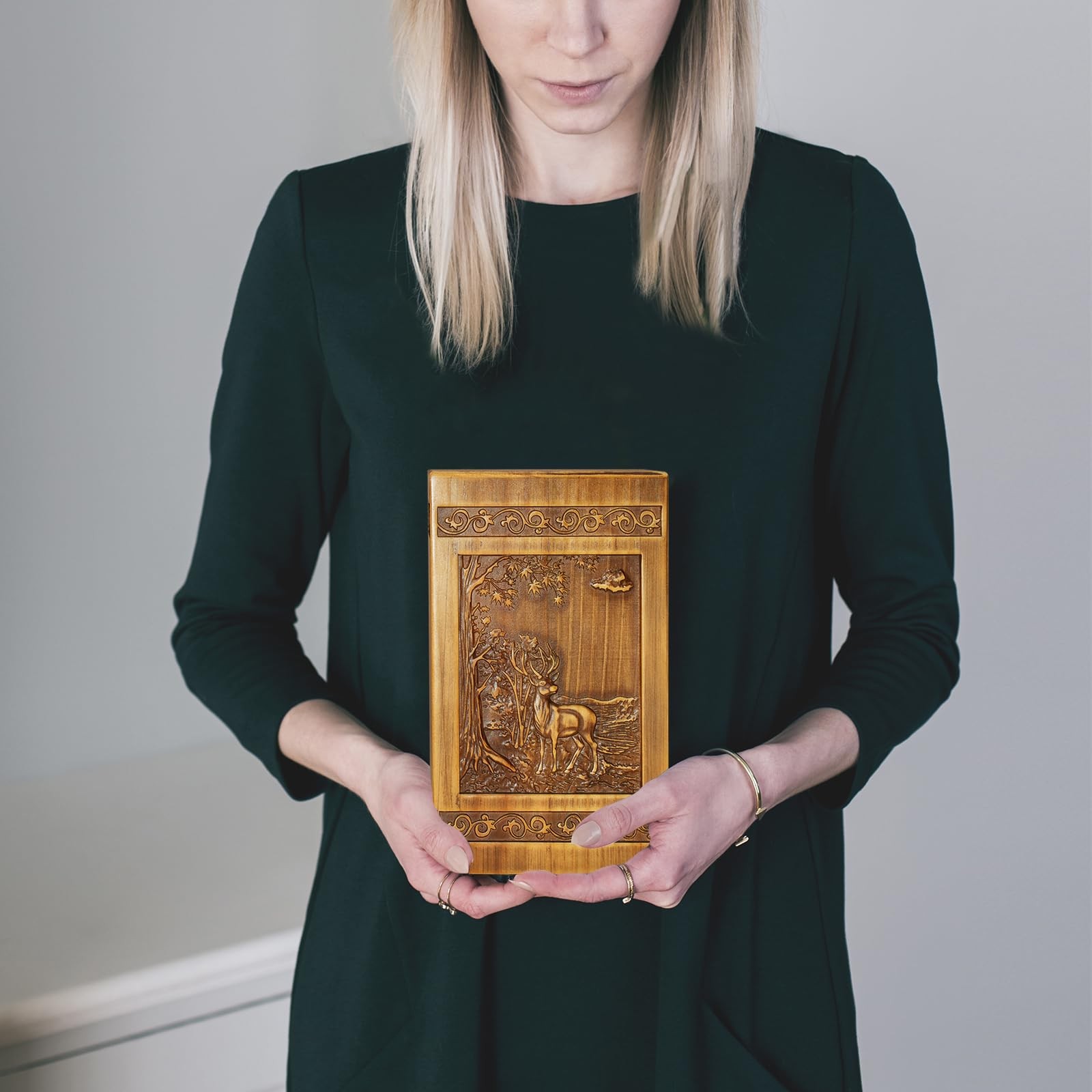 Wooden Cremation Urns for Human Ashes Adult Male Female X-Large, Nostalgia