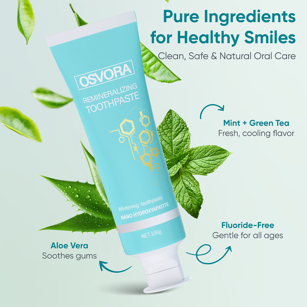Fluoride Free Toothpaste, Nano Hydroxyapatite Toothpaste, Remineralizing Natural