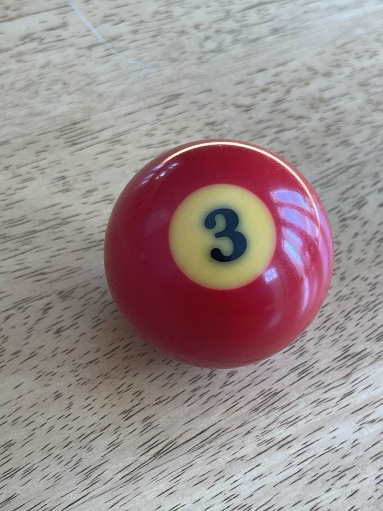 Vintage No. 3 Solid Red Pool Ball Billiard 2" Replacement