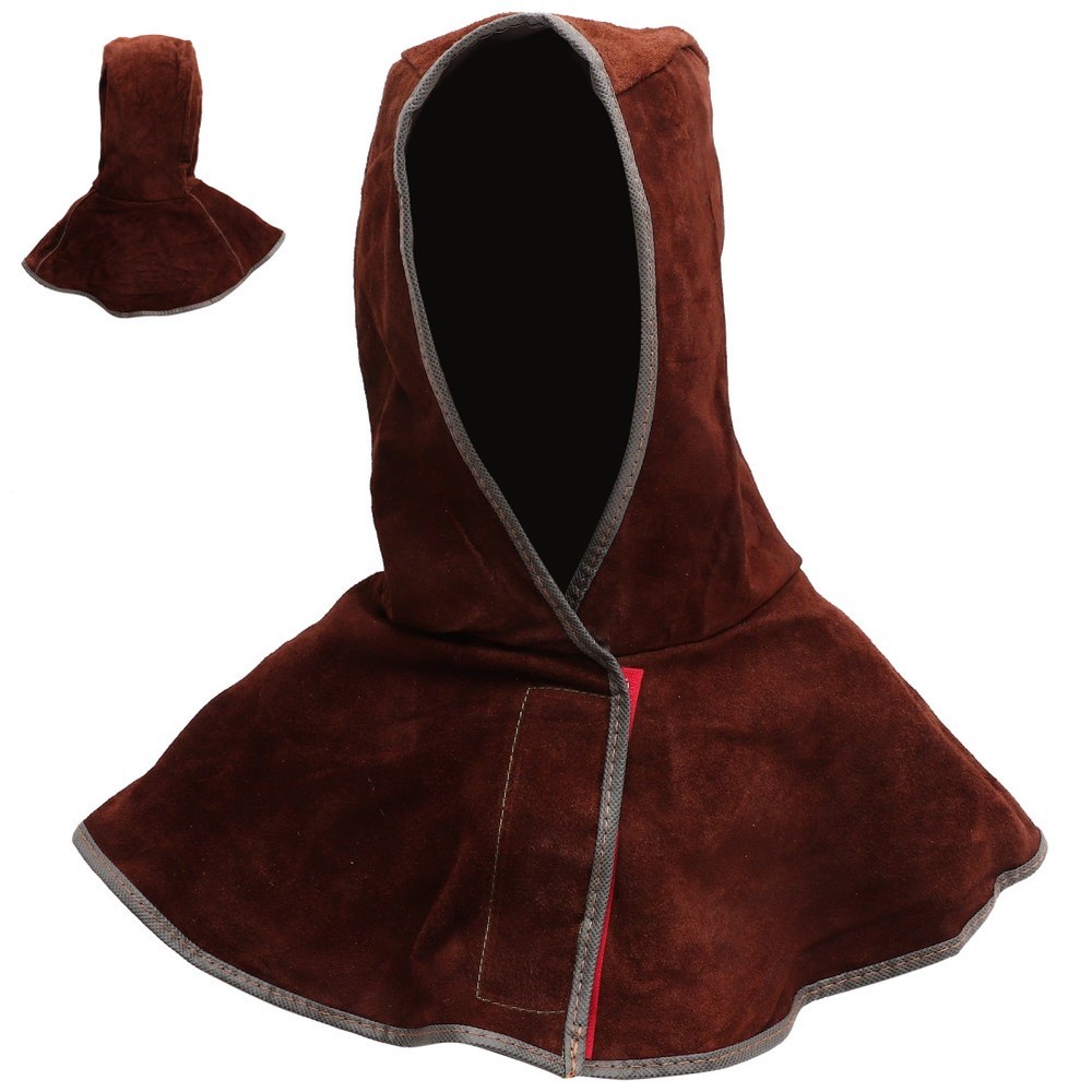 Welding Protective Cap Cowhide Hood with Neck Drape for Work