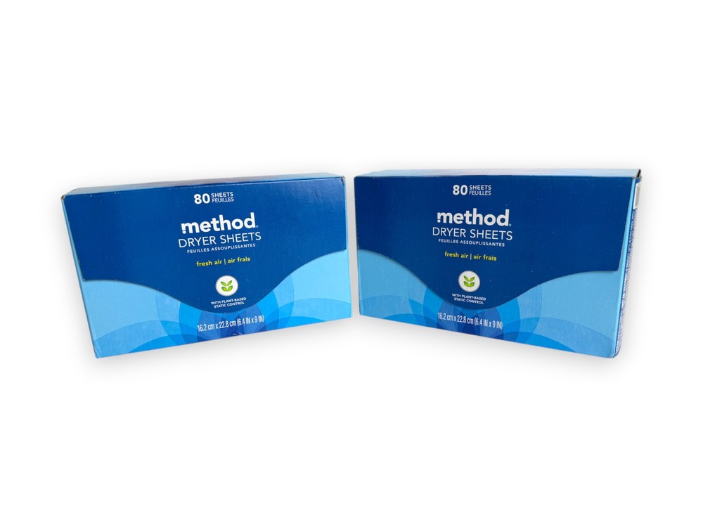 Method Dryer Sheets - Fresh Air - 80 Count (2 Boxes)
