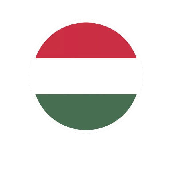 Round Hungarian Flag Sticker Decal