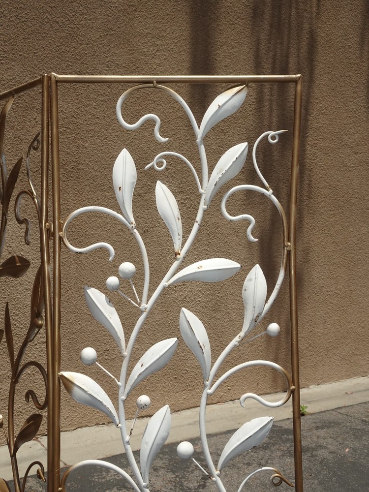 Vintage 68" Tall Floral Three Panel Folding Screen