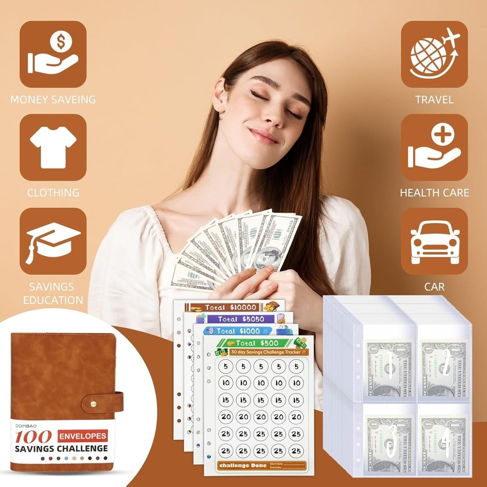 Money Savings Binder Kit with Envelopes and Tracker