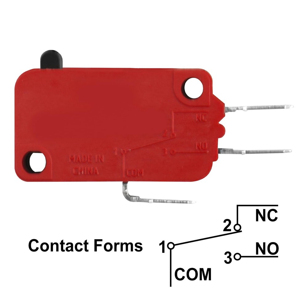 Heschen Micro Switch, V-16-1C25, SPDT, Pin Button Type, 16A 250VAC, 5PCS