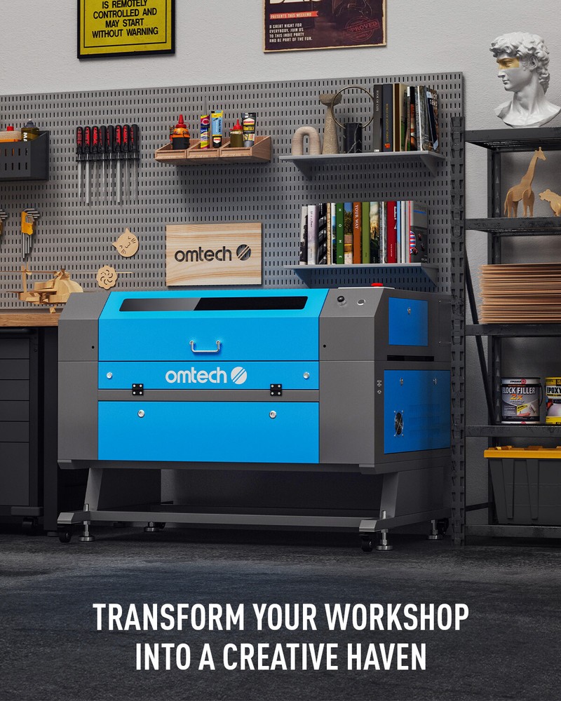 OMTech 60W 20x28in Autofocus CO2 Laser Engraver w/ Basic Choice Accessories Pack