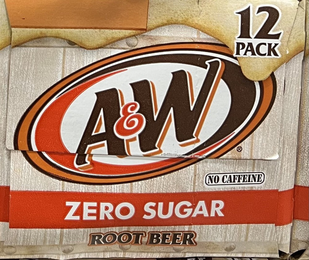 A&W Zero Sugar Caffeine Free Root Beer 12 Pack