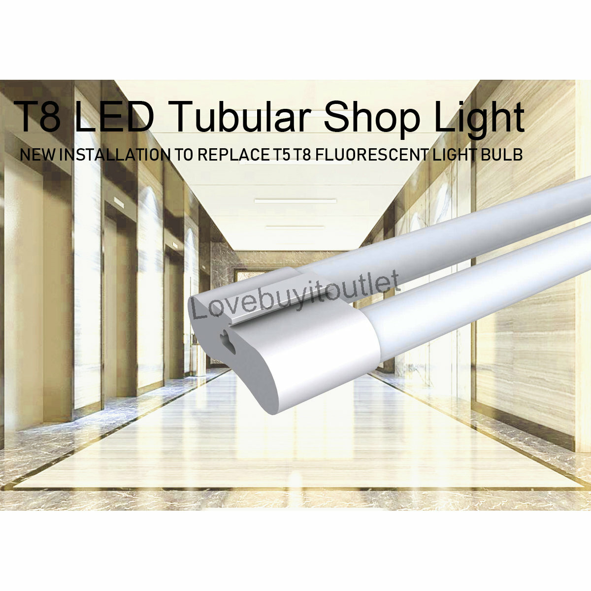 4 Pack 36W Double Tube Light Fixture LED Shop Light for Garage Daylight 6000K