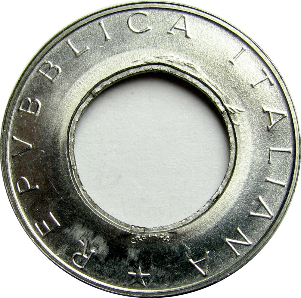 Italy Bimetallic ERROR - 1988- RARE - STRUCK without CORE -- BU GEM