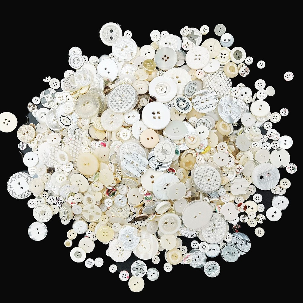 1600Pcs Shell Buttons for Crafts Assorted Sizes Button Shell in Bulk Shell Cr...