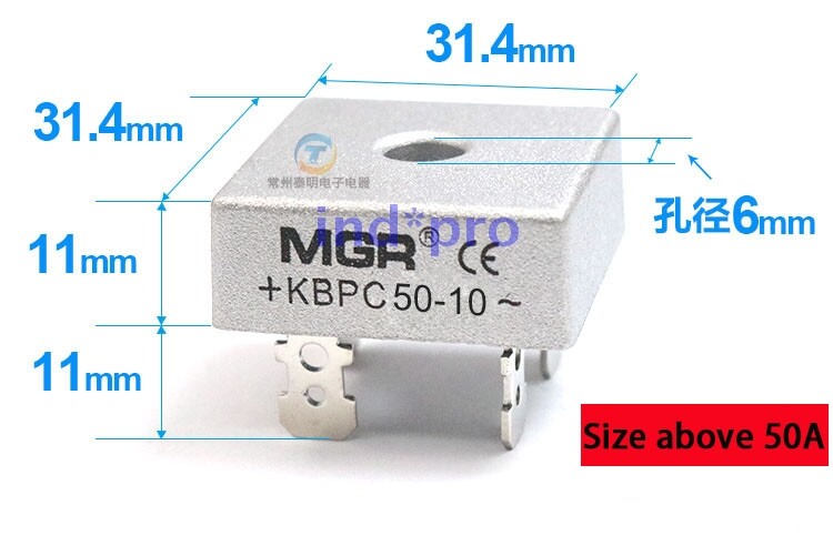 1PC Single Phase Rectifier Bridge Module 15A 20A 35A AC To DC 12V 24V 10 PC