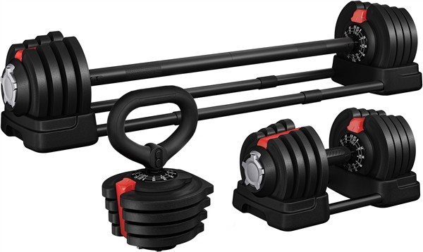 3-In-1 Quick-Adjust Dumbbell Weight Set with Anti-Slip Handle for Home Gym
