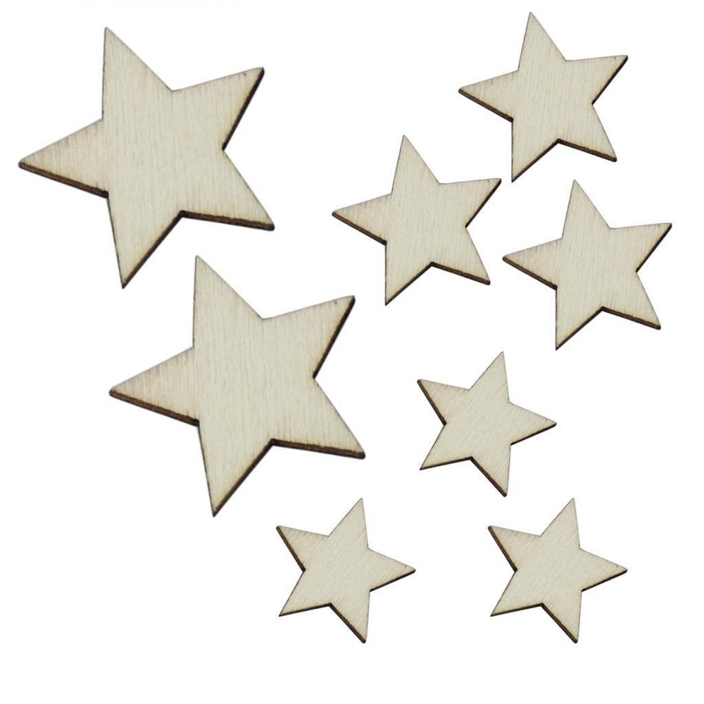 100Pcs Assorted Size Natural Plain Shabby Chic Craft