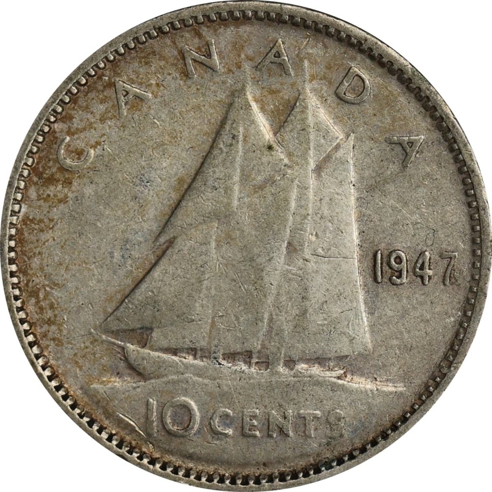 Canada 1920 - 1952 Silver 10 cents - Random Date
