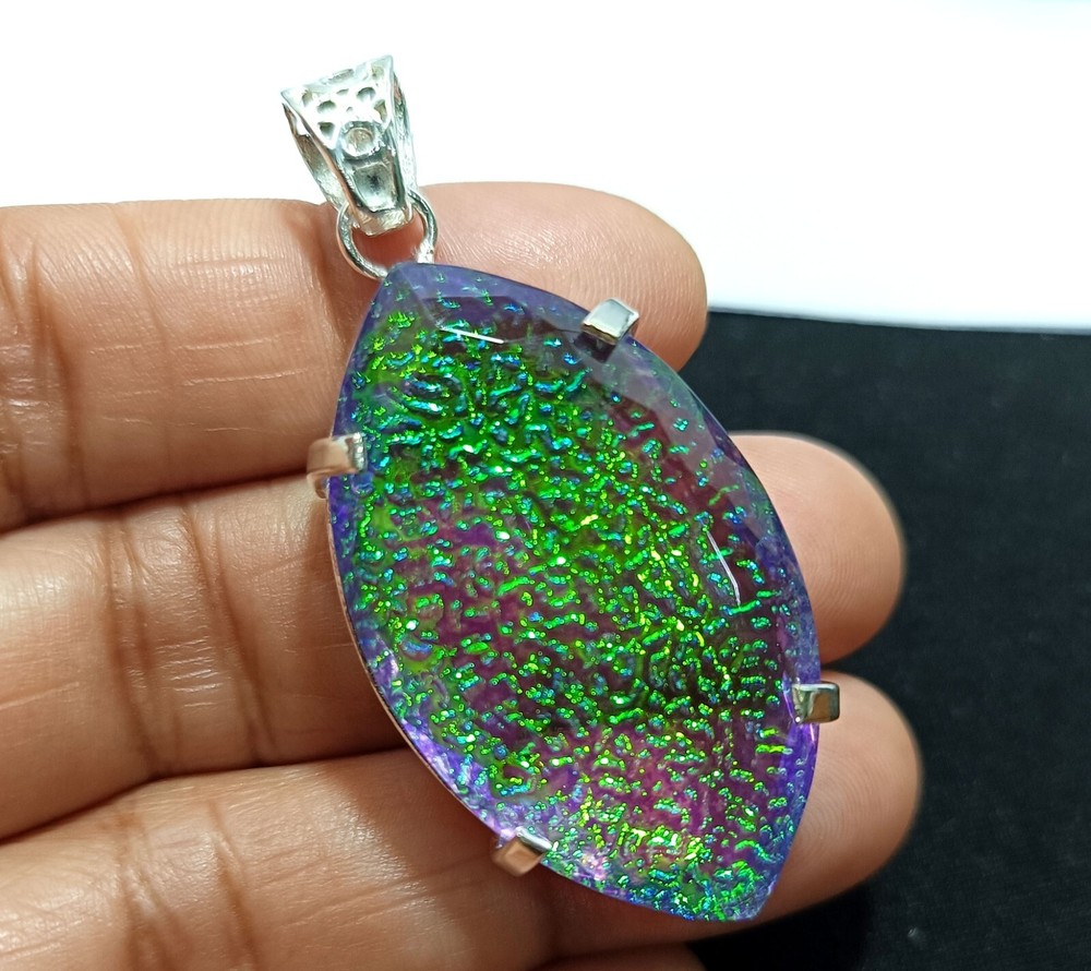 Multi-Color Natural 93.75 Ct Opal Doublet Pendant 925 Solid Silver Gemstone