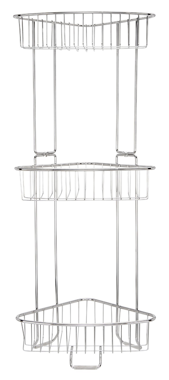 Rust Proof Stainless Steel Shower Floor Large Caddy / Shelf 3 Tiers No Drilling