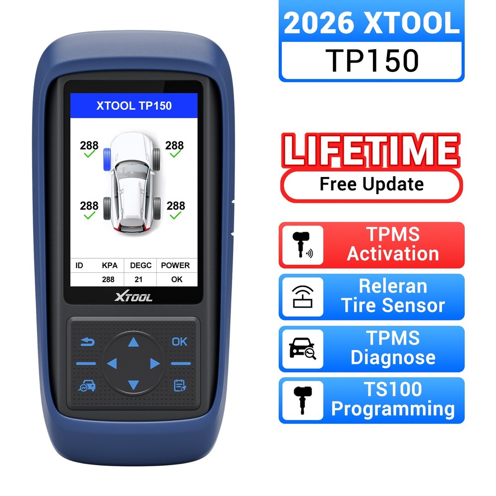XTOOL TP150 TPMS Tire Scanner Sensor Check Relearn TPMS Diagnostic Program Tool