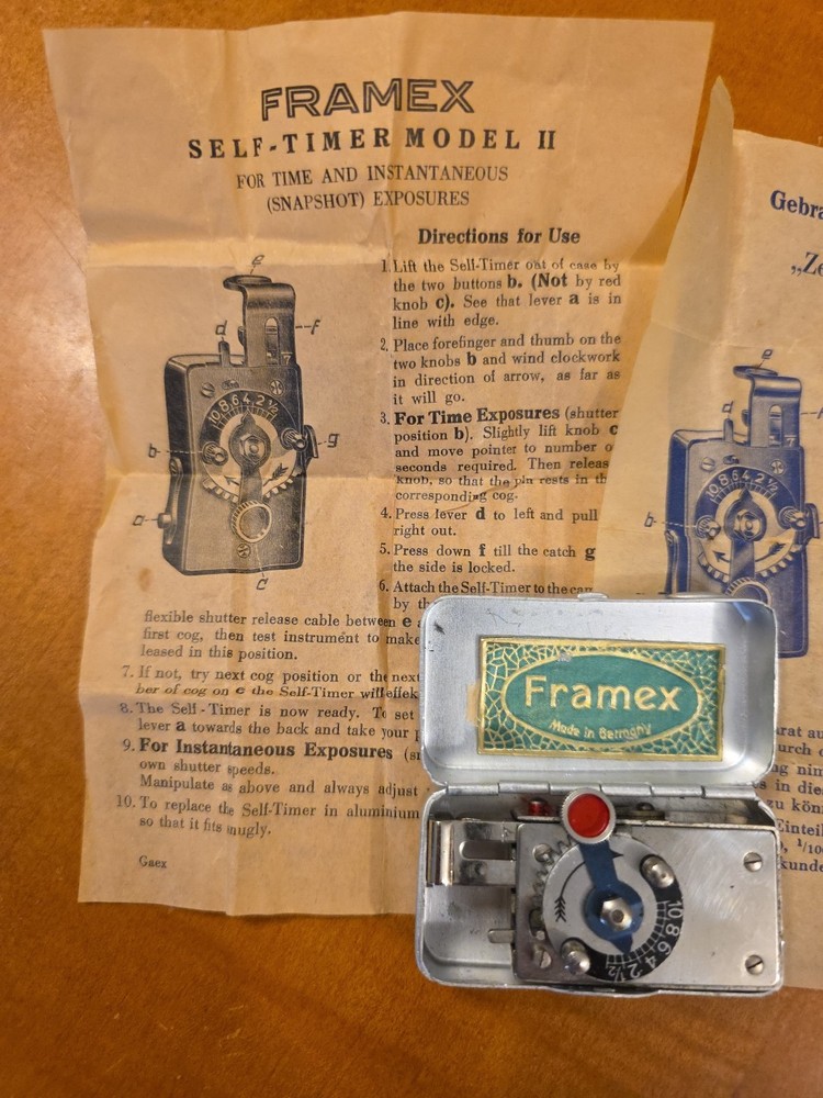 Framex Self- Timer Snapshot Exposures With Case And Instructions