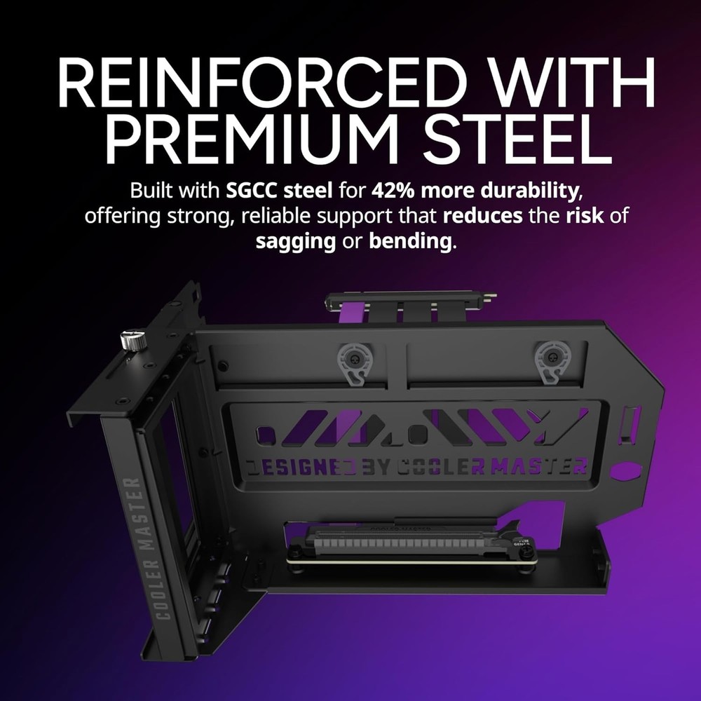 Adjustable Vertical GPU Holder Kit V3 with PCI-E 4.0 Riser - Perfect for Gaming