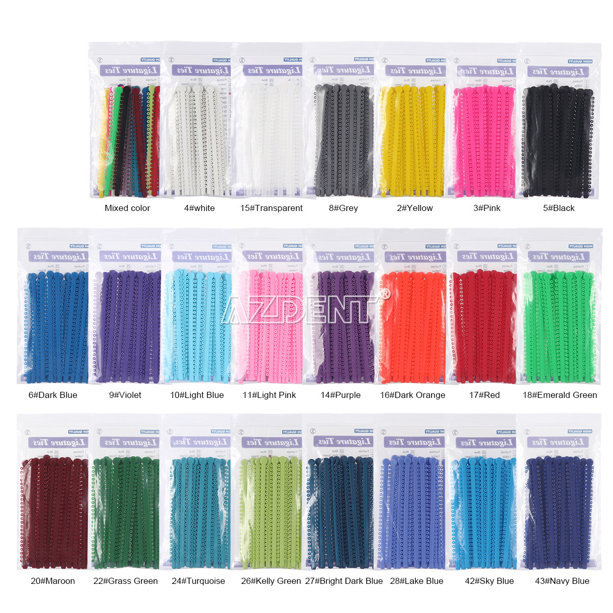 Dental Elastic Ligature Ties Elastics Chain latex Bands for Orthodontic Brackets