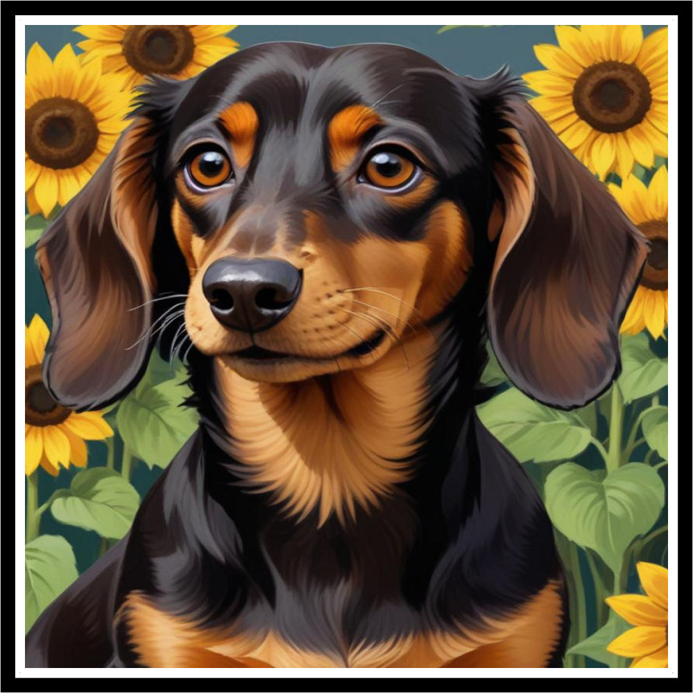 30 Custom Sunflowers Dachshund Personalized Address Labels