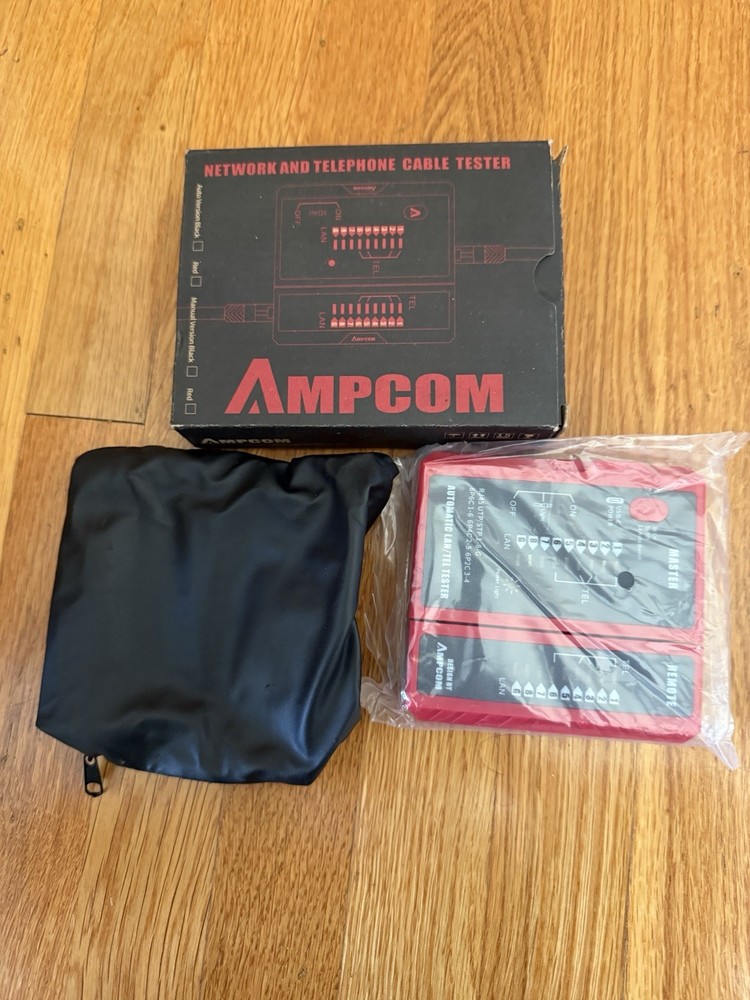 AMPCOM NETWORK AND TELEPHONE CABLE TESTER NEW WITH CASE