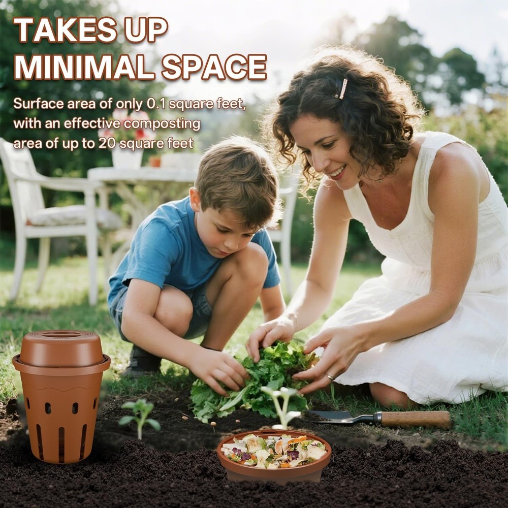 Underground Worm Composting Bin, Outdoor Mini Inground Worm Composter for Beginn