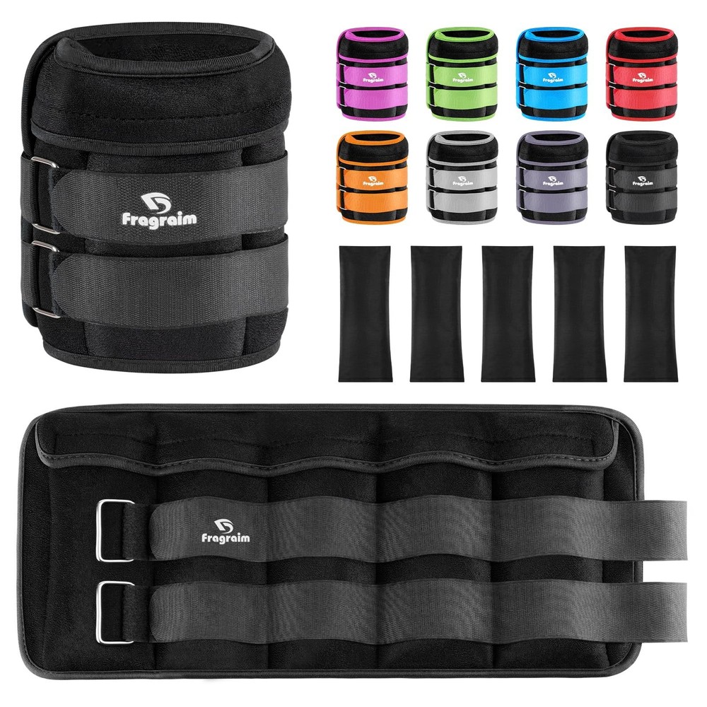 Adjustable Ankle Weights 1-20 lbs Pair with Removable Weights for Gym, Jogging,