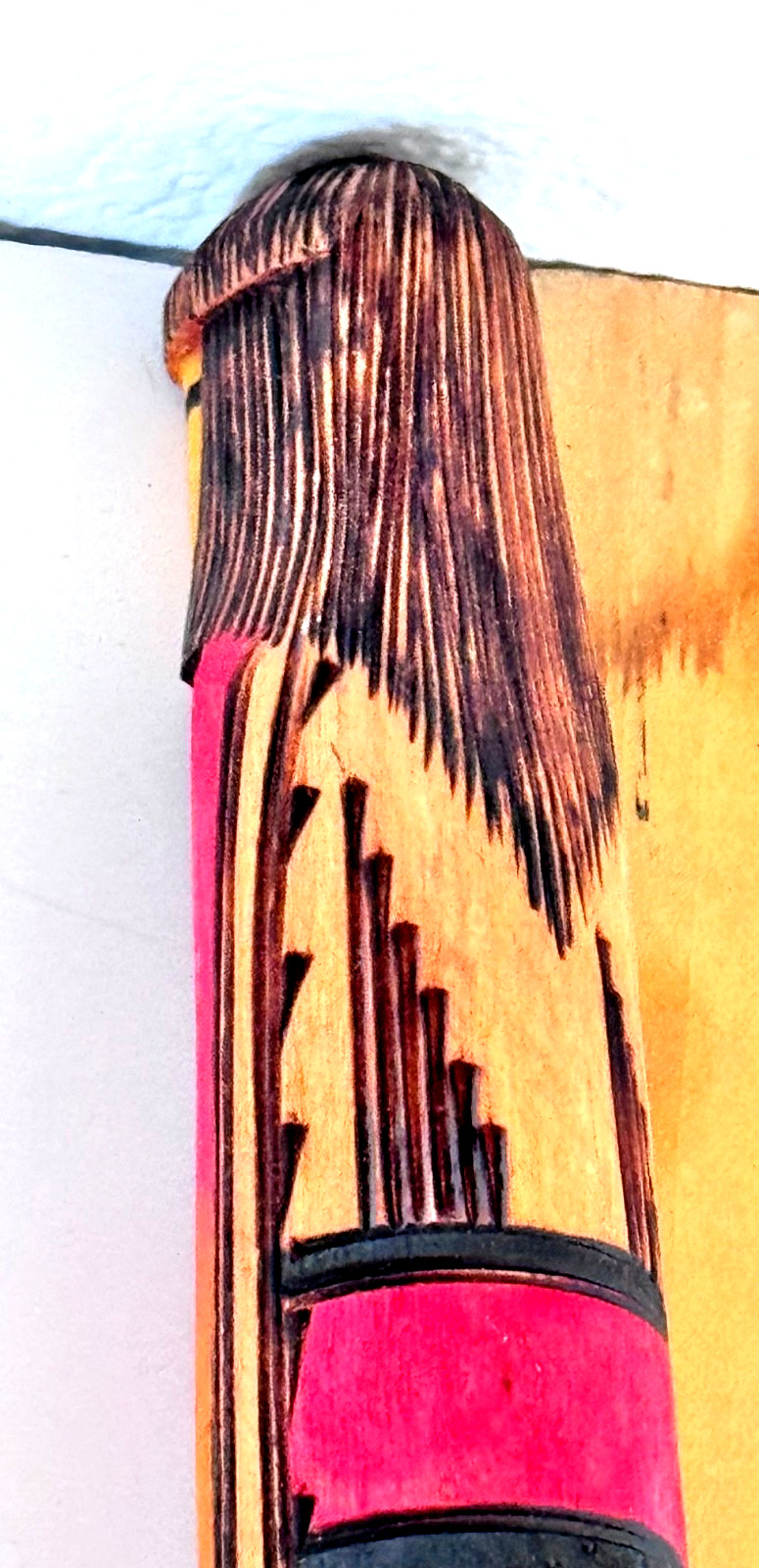 Hopi Kachina Native American Yellow Corn Maiden Signed Carved Cottonwood 14" + T