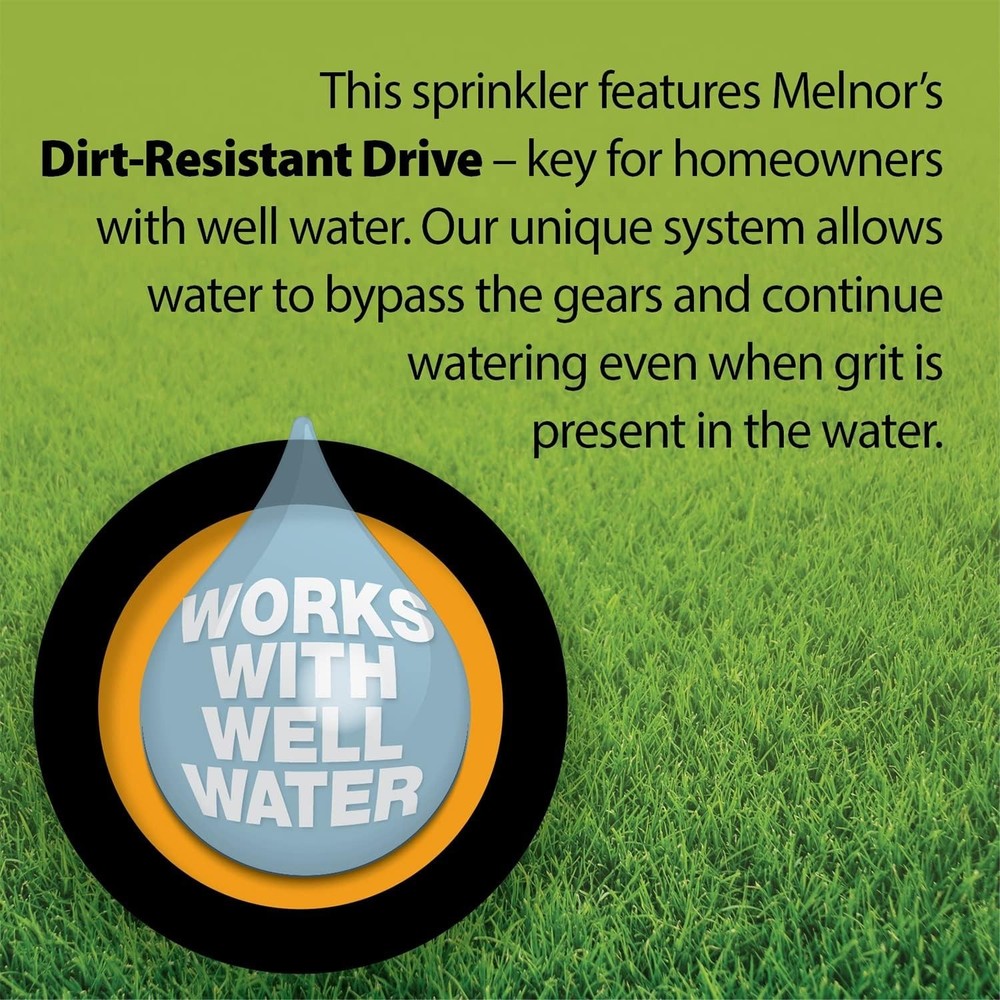 Turbo Oscillating Sprinkler with Metal Base - Adjustable 4,500 Sq. Ft. Coverage
