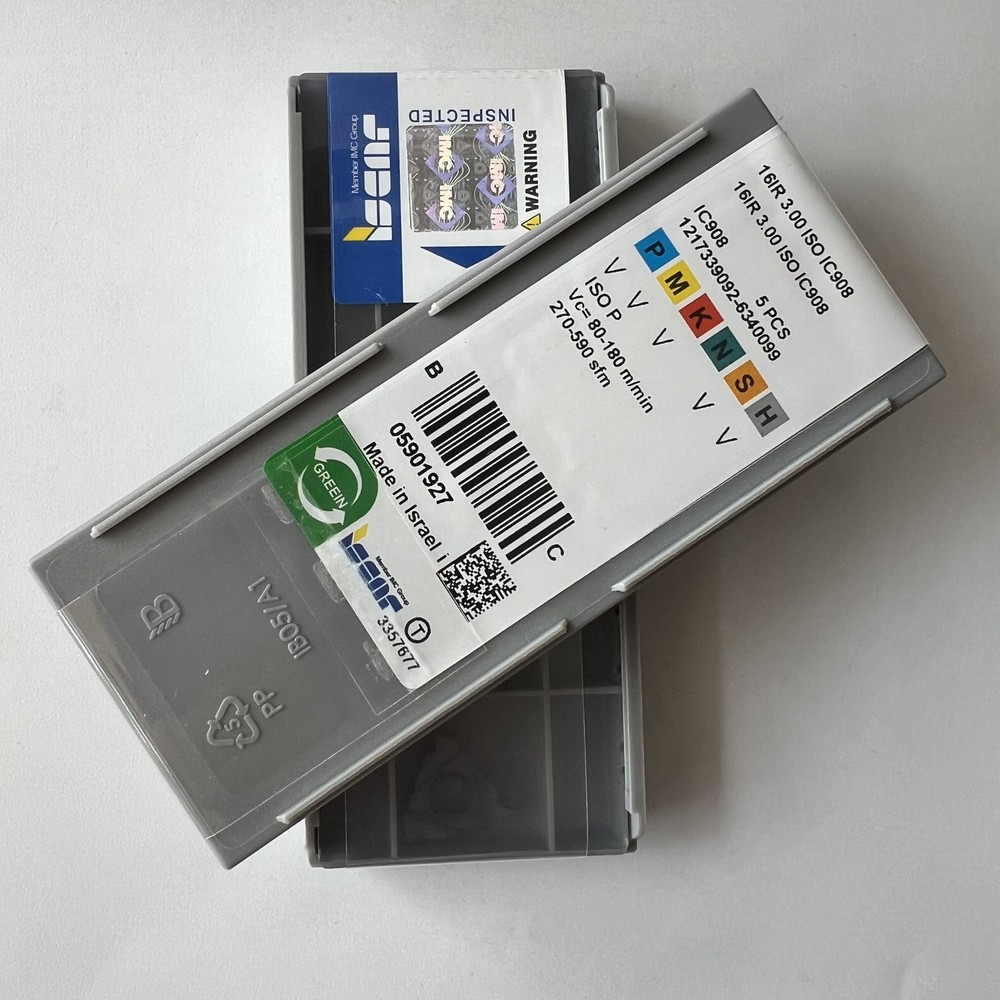 ISCAR / 16IR3.00ISO IC908 / Industrial indexable carbide inserts 5 Pcs