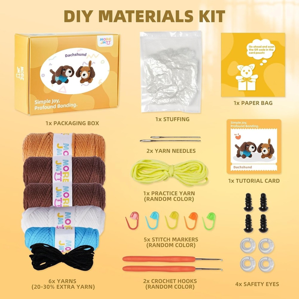 Crochet Kit Beginners Learn to Crochet Include Easy Knitting Soft Yarn