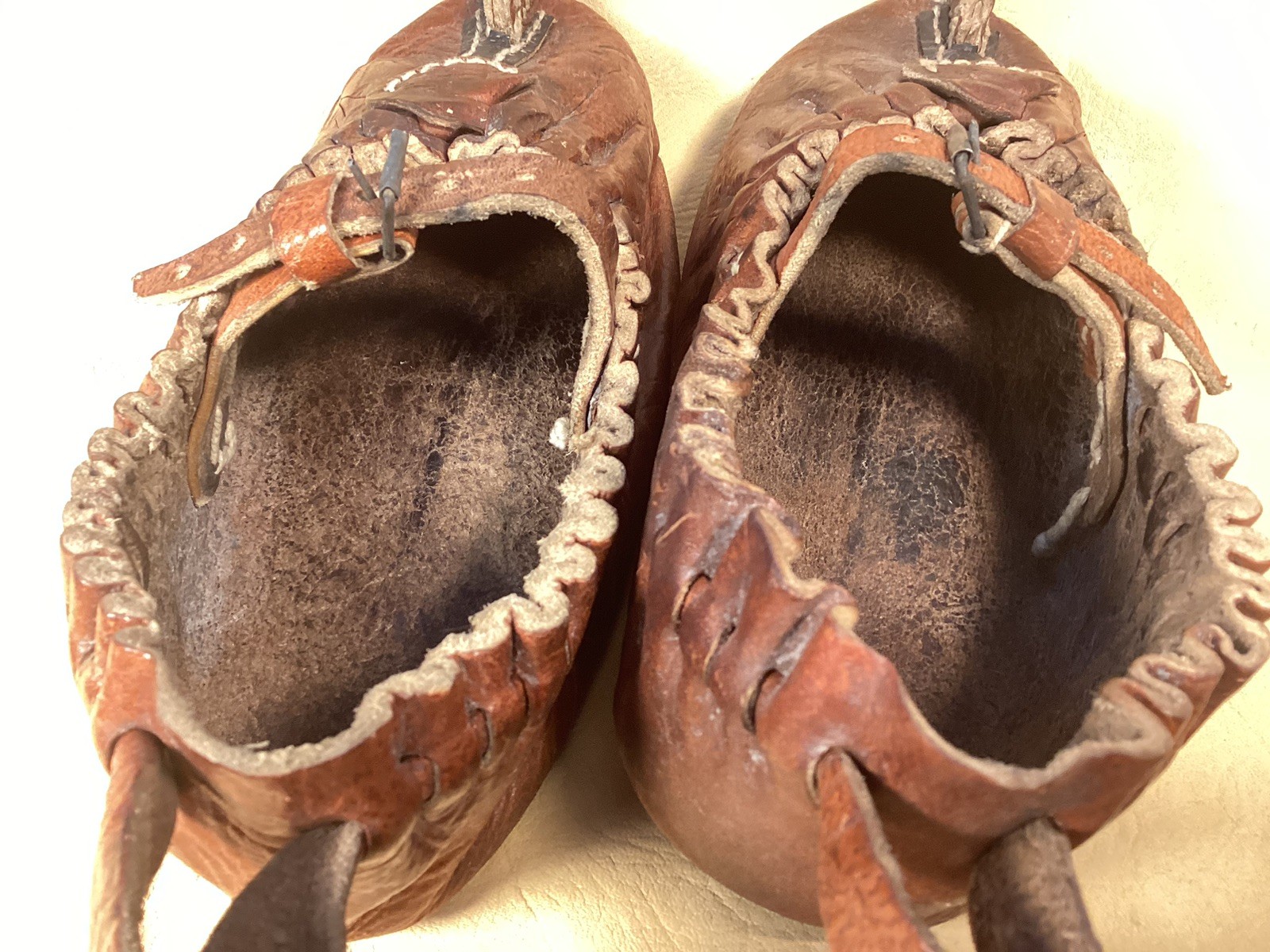 Antique 18th C. Scandinavian Reindeer Moccasins Sami Mukluks Caribou Finnish