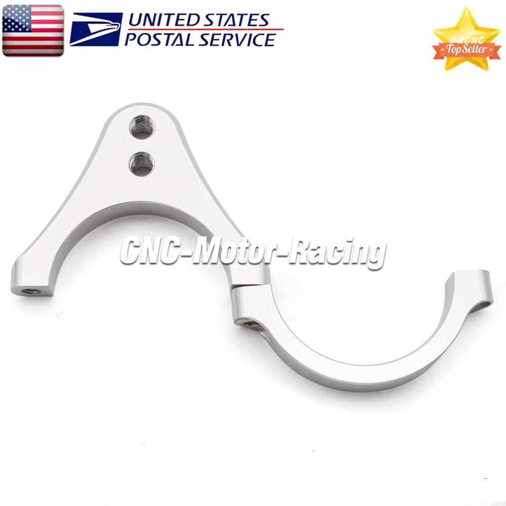 50mm Silver Universal Steering Damper Fork Frame Mount Clamp Bracket Aluminum