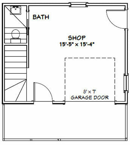 20x16 Tiny House -- PDF Floor Plan -- 292 sq ft -- Model 2A