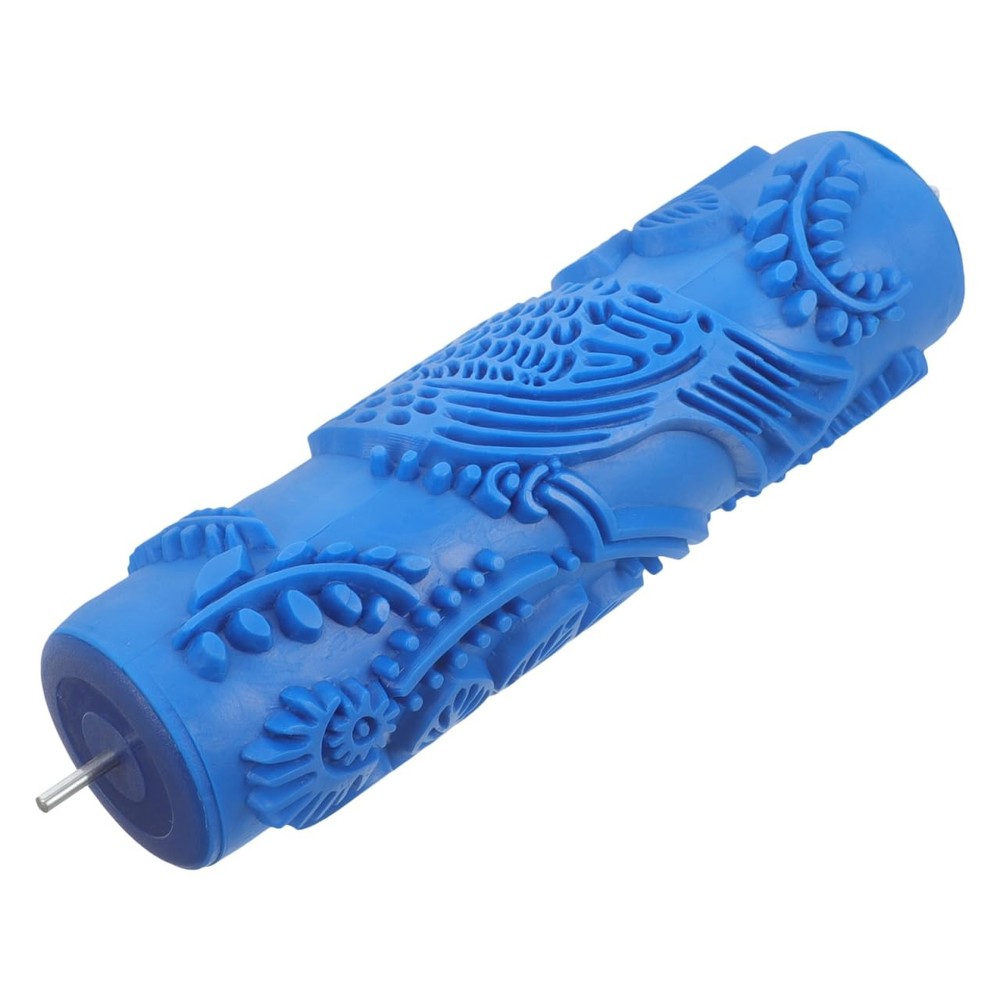 7 Inch Decorative Patterned Paint Roller, Rubber Texture Roller for Drywall M...