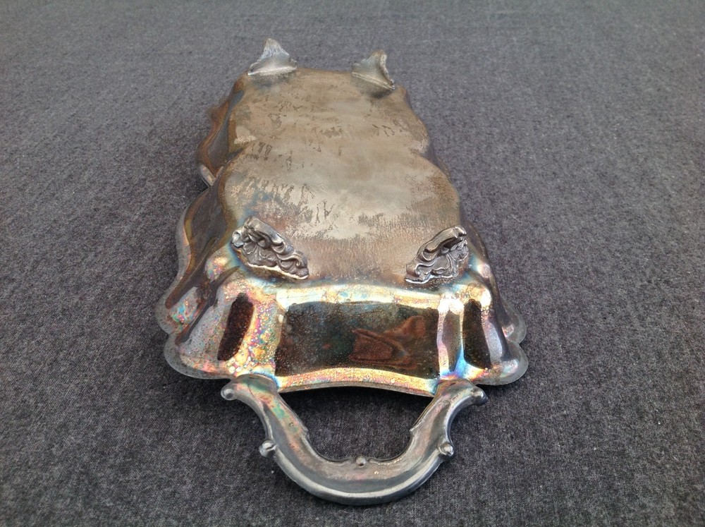 Eales 1779 Silverplate Footed Bread Serving Tray