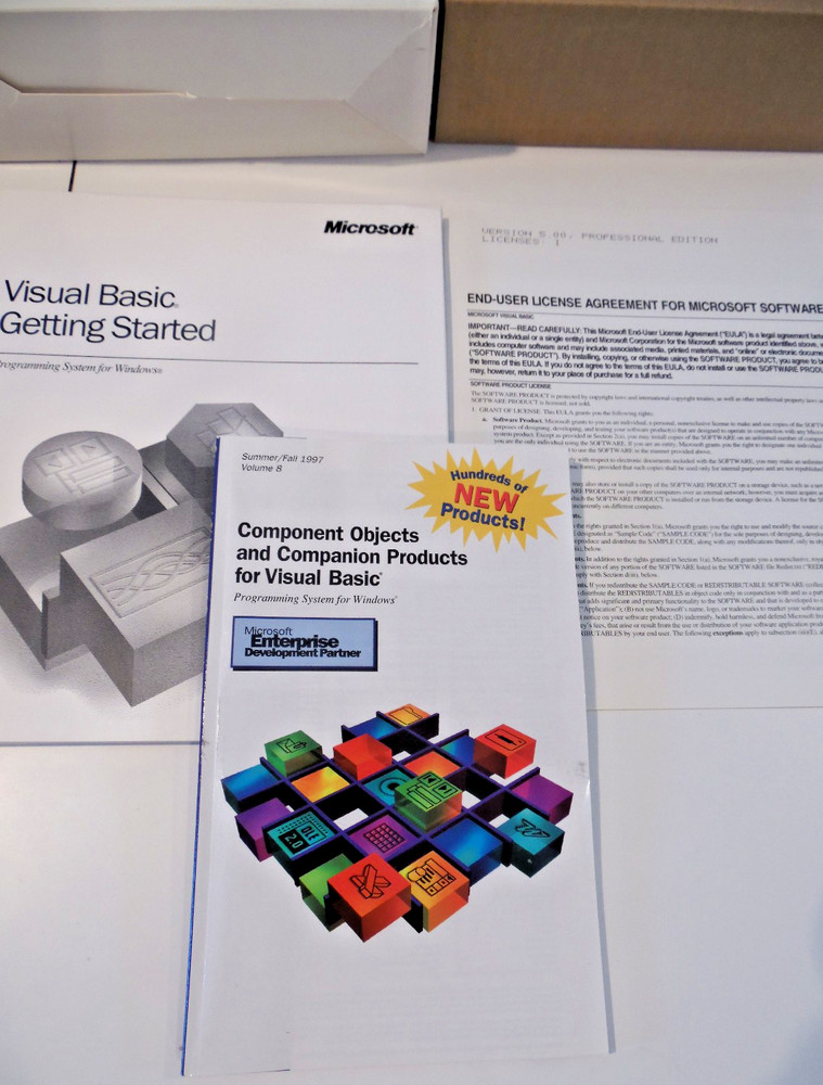 Microsoft Visual Basic 5.0 Professional Edition VB5 Pro CD-ROM in Retail Box
