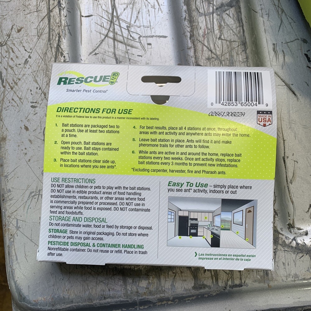 Rescue! Ant Baits 4 Bait Stations Mess-Free