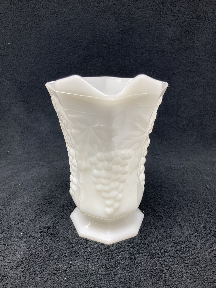 Milk glass grapes pattern pitcher