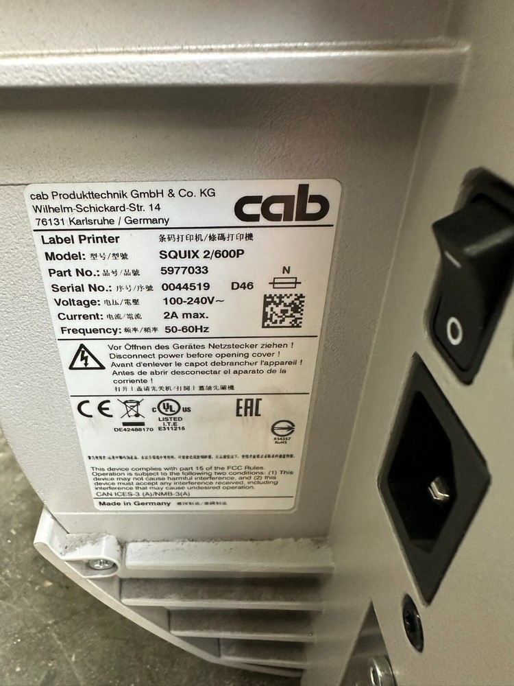 Cab Squix 2/600p label printer