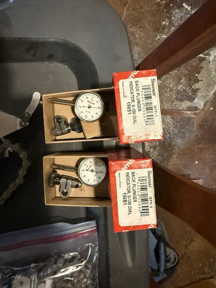 Starrett 196B1 Back Plunger Dial Indicator 0.200" Range, 0.001"