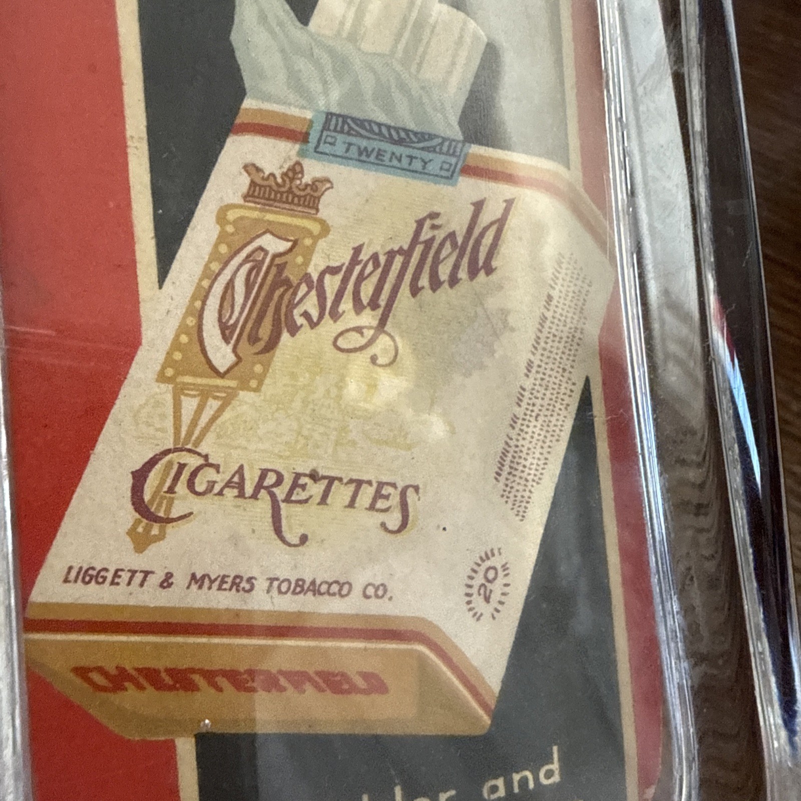 1940’s Glass Paperweight Chesterfield Cigarette Company Advertising