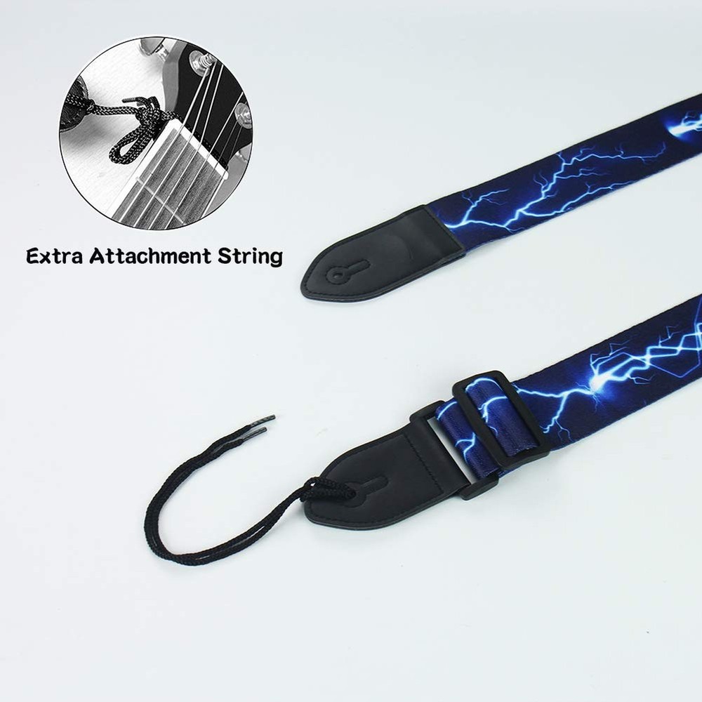 QIELIZI Adjustable Guitar Strap Includes 2 Strap Locks & 2 Matching Picks & 1...