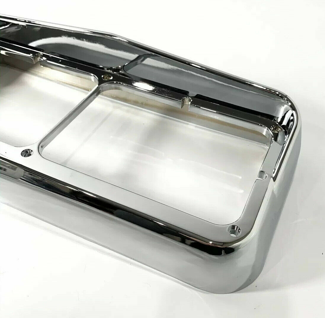 Pair Chrome Plastic Headlight Bezels w/ Visor For Dual Rectangle 4x6 Headlamp