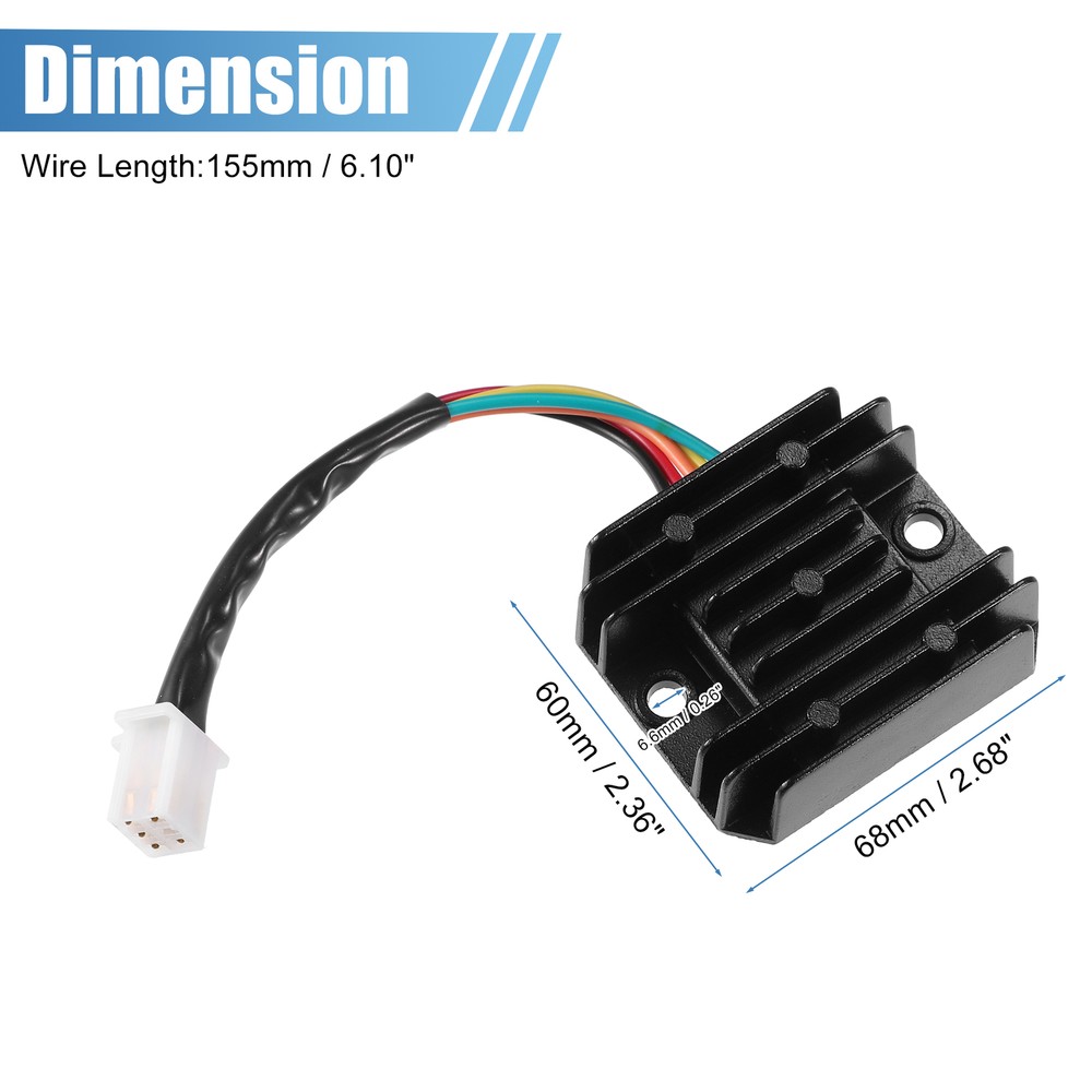 Voltage Regulator Rectifier Replacement for ATV for CG 125cc Black 1 Pcs