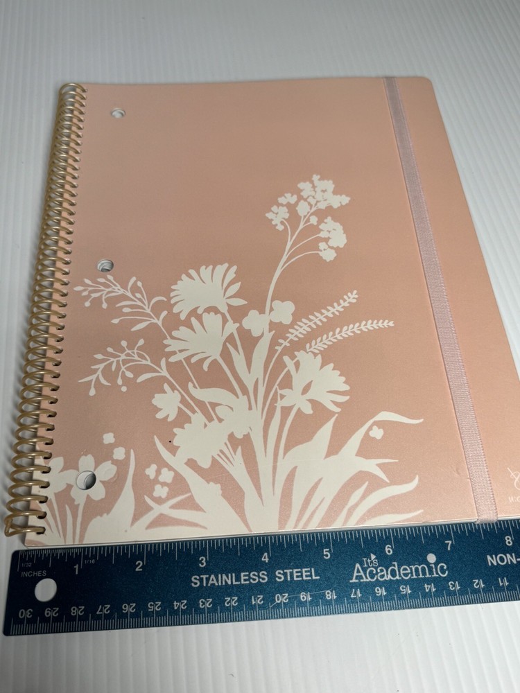 Pink & White Flower Lined Notebook Unused
