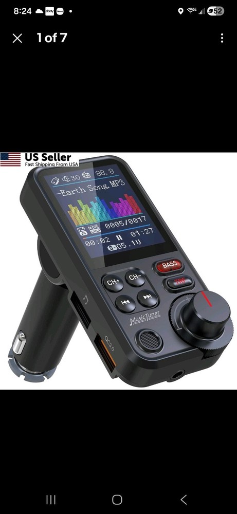 Nulaxy KM30 Bluetooth Car Adapter, FM Transmitter with 1.8" Small, Black