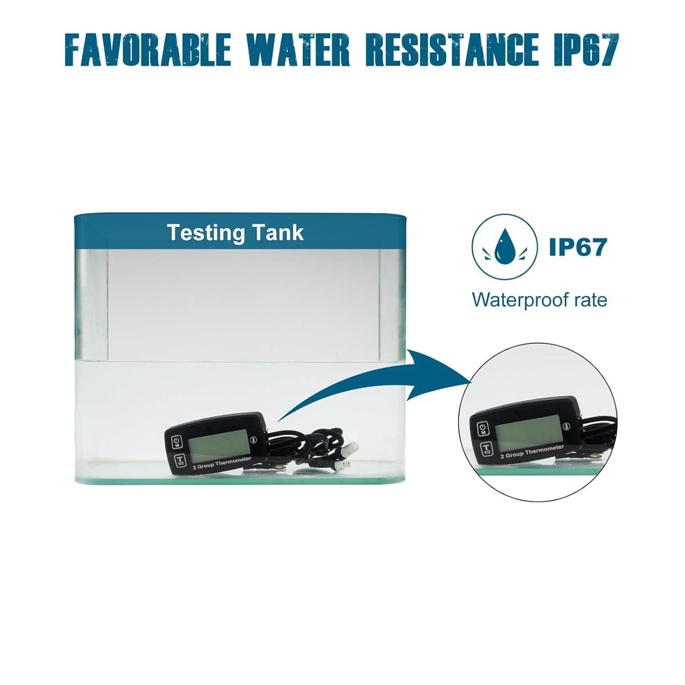 Digital Engine Temp meter Thermometer Backlight for Tractor ATV UTV Snowmobile